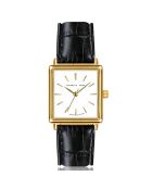 Montre Charlotte en Cuir & Diamant noire
