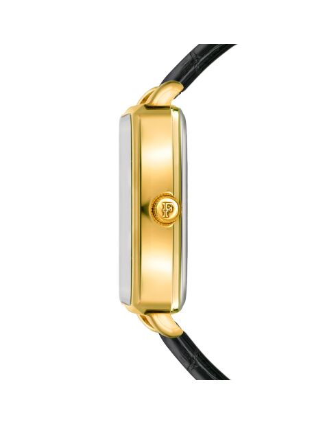 Montre Charlotte en Cuir & Diamant noire