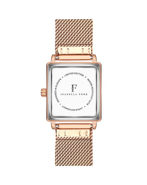 Montre Elisabeth en Acier & Diamant rose doré