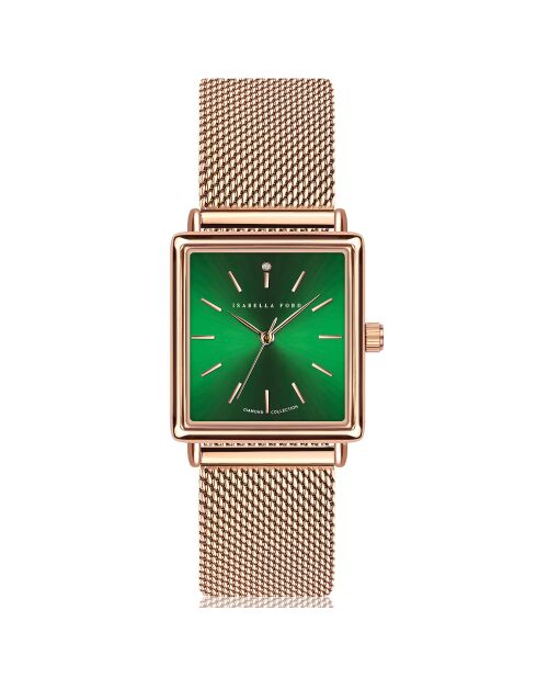 Montre Elisabeth en Acier & Diamant rose doré