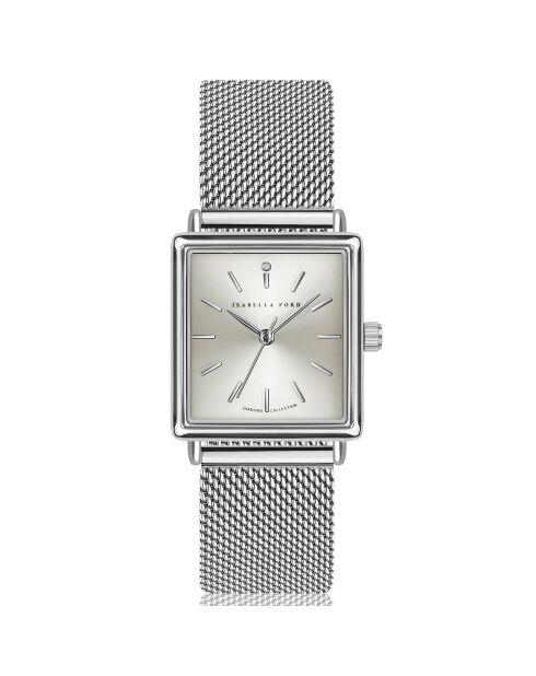 Montre Morgane en Acier & Diamant argentée