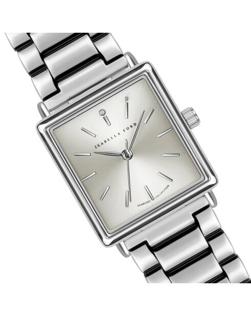 Montre Morgane en Acier & Diamant argentée