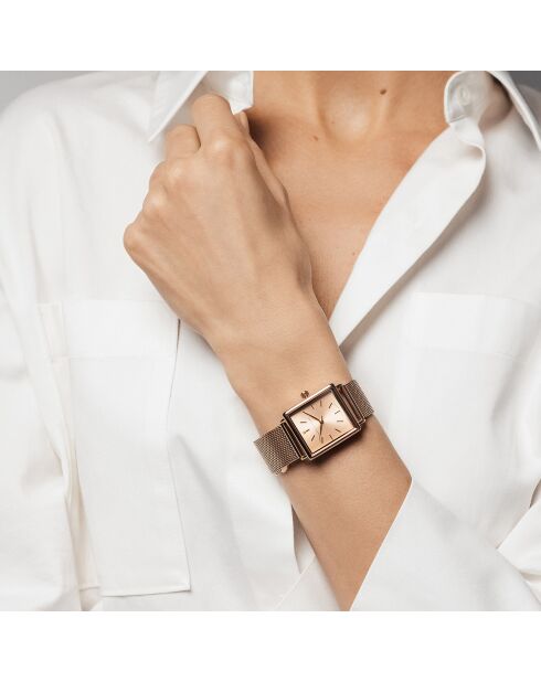 Montre Adeline en Acier & Diamant rose doré