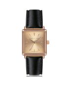 Montre Adeline en Cuir & Diamant noire