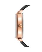 Montre Adeline en Cuir & Diamant noire