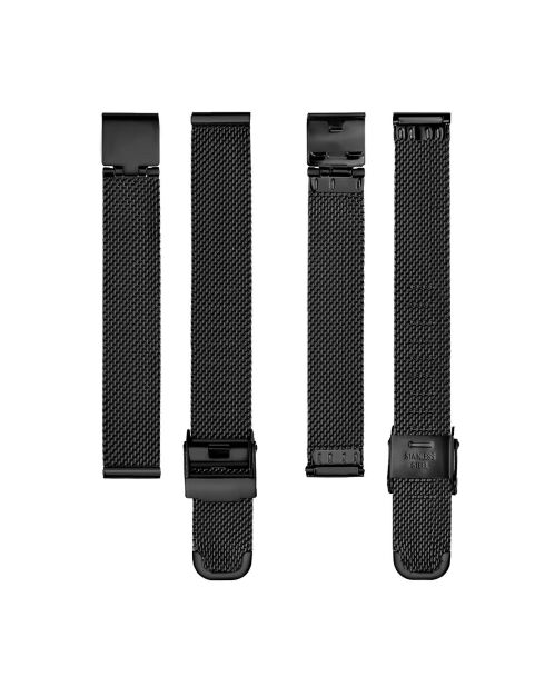 Montre Louise en Acier & Diamant noire