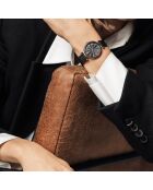 Montre Louise en Acier & Diamant noire