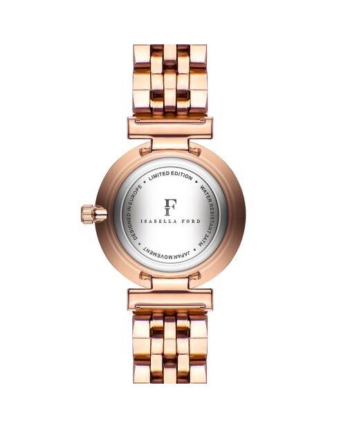 Montre Louise en Acier & Diamant rose doré