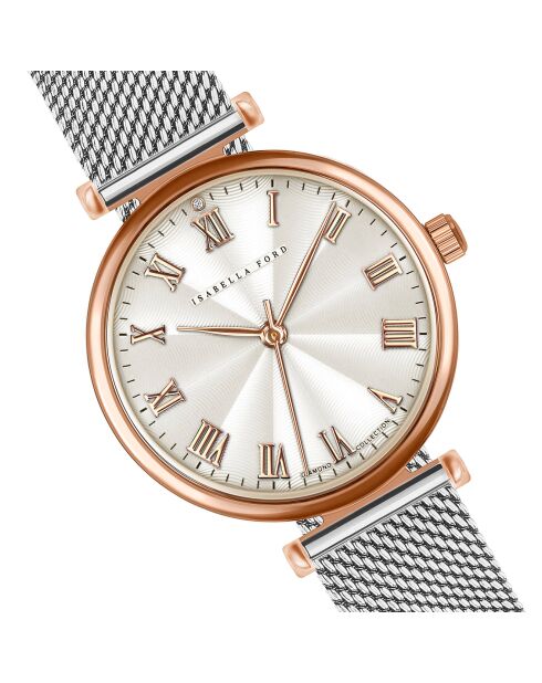 Montre Victoria en Acier & Diamant argentée