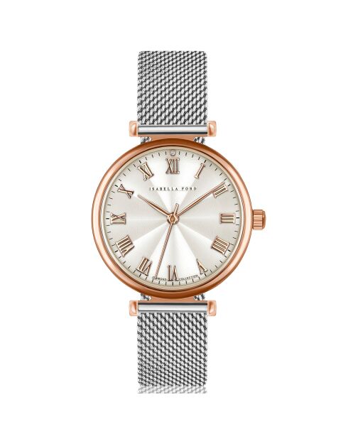 Montre Victoria en Acier & Diamant argentée