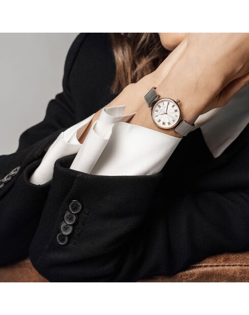 Montre Victoria en Acier & Diamant argentée