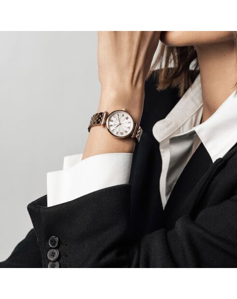 Montre Victoria en Acier & Diamant rose doré