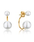 Boucles d'oreilles Amelia en Acier doré & Perle