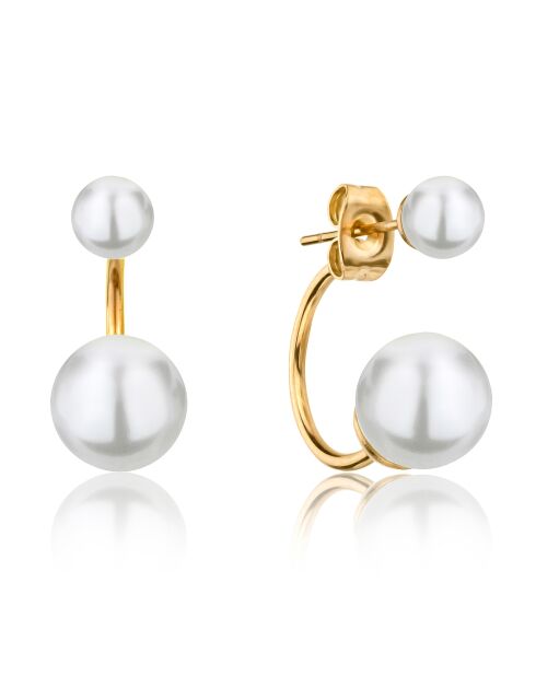 Boucles d'oreilles Amelia en Acier doré & Perle