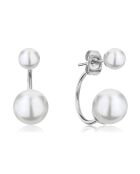 Boucles d'oreilles Amelia en Acier argenté & Perle