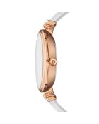 Montre Zoé en Cuir & Diamant blanche
