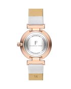 Montre Zoé en Cuir & Diamant blanche