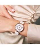 Montre Zoé en Cuir & Diamant blanche