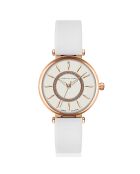 Montre Zoé en Cuir & Diamant blanche
