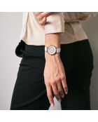 Montre Zoé en Cuir & Diamant blanche