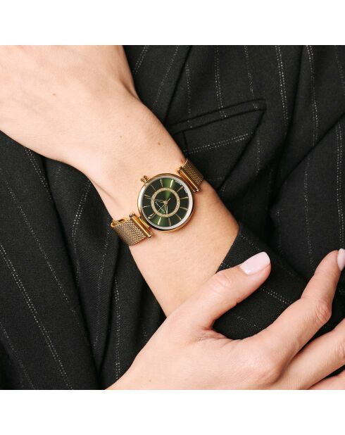 Montre Nathalie en Acier & Diamant dorée