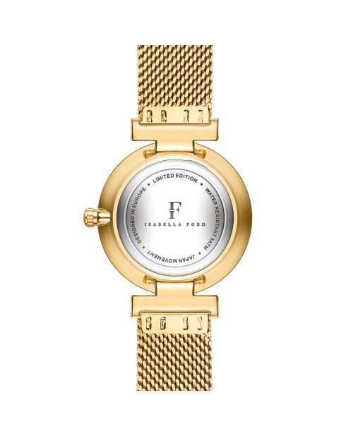 Montre Nathalie en Acier & Diamant dorée