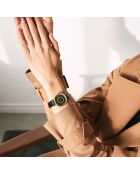 Montre Nathalie en Cuir & Diamant noire