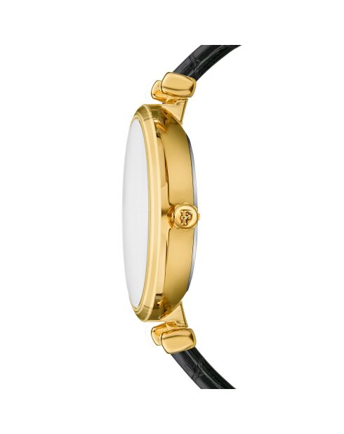 Montre Nathalie en Cuir & Diamant noire