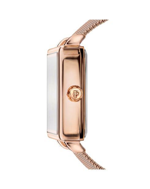 Montre Florence en Acier & Diamants rose doré