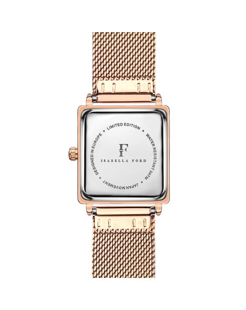 Montre Florence en Acier & Diamants rose doré