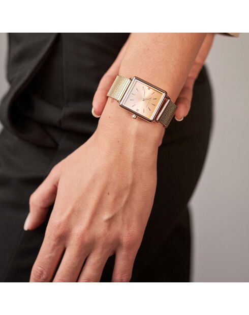 Montre Florence en Acier & Diamants rose doré