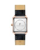 Montre Florence en Cuir & Diamants noire