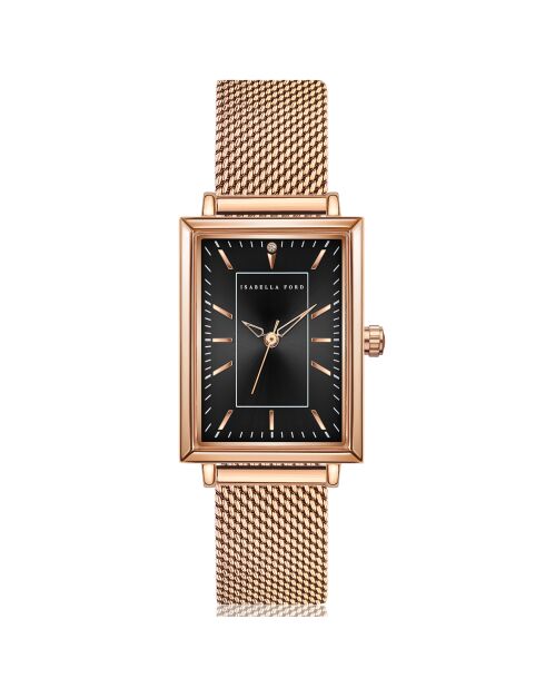 Montre Odette en Acier & Diamant rose doré