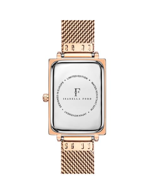 Montre Odette en Acier & Diamant rose doré