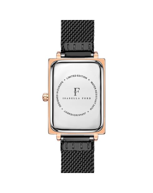Montre Odette en Acier & Diamant noire
