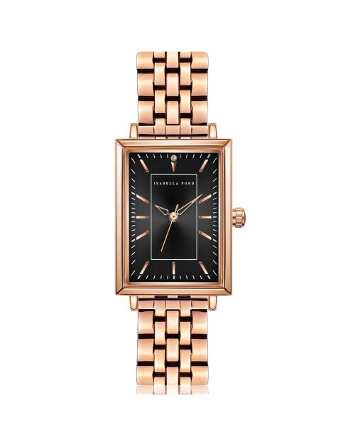 Montre Odette en Acier & Diamant rose doré