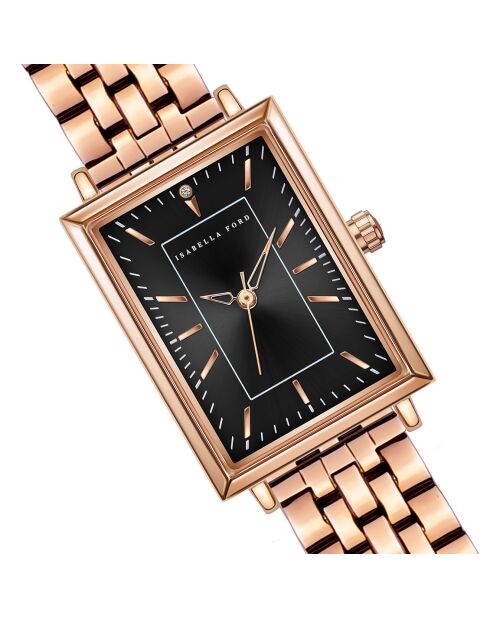 Montre Odette en Acier & Diamant rose doré