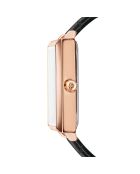 Montre Odette en Cuir & Diamant noire
