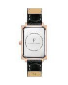 Montre Odette en Cuir & Diamant noire