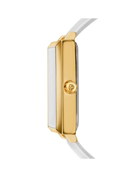 Montre Élodie en Cuir & Diamant blanche