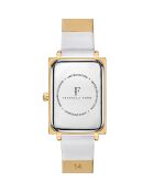 Montre Élodie en Cuir & Diamant blanche