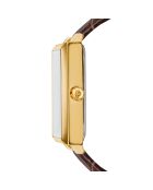 Montre Élodie en Cuir & Diamant marron