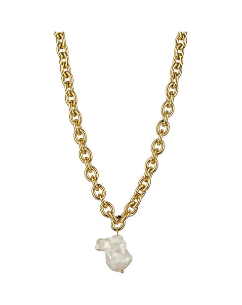 Collier Chloé en Acier doré & Perle de Culture d'eau douce