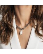 Collier Chloé en Acier argenté & Perle de Culture d'eau douce