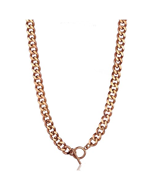 Collier Jules en Acier rose doré