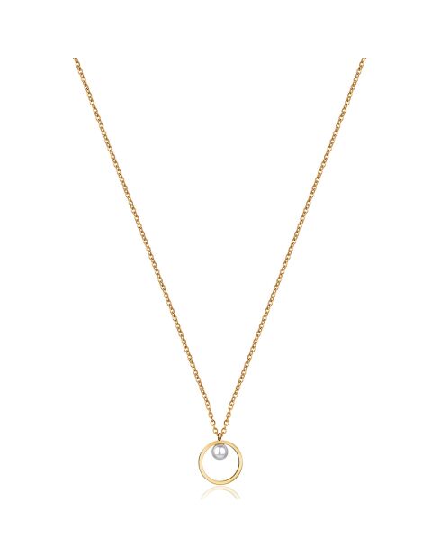 Collier Léa en Acier doré & Perle