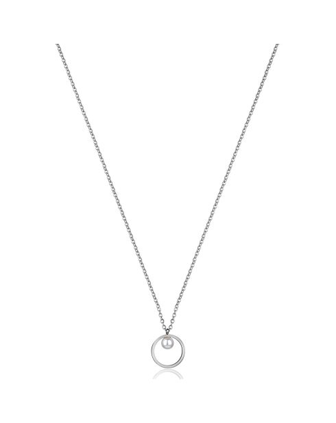 Collier Léa en Acier argenté & Perle