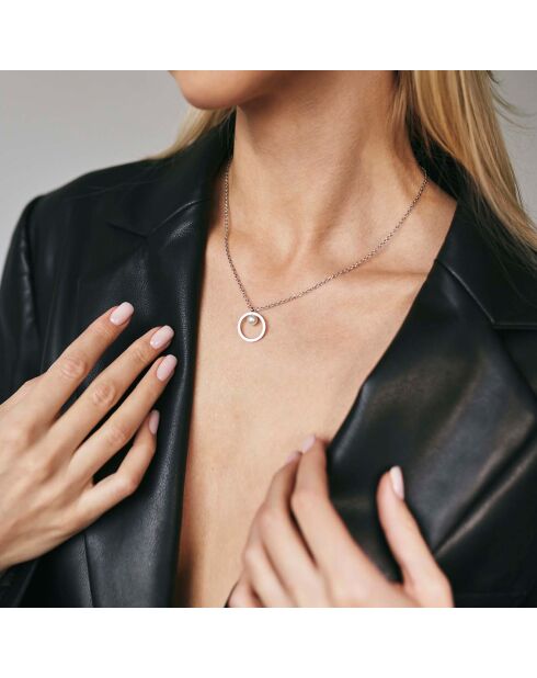 Collier Léa en Acier argenté & Perle