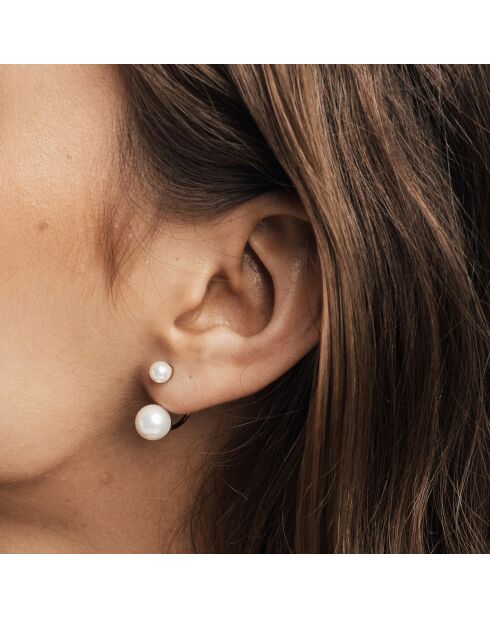 Parure Collier & Boucles d'oreilles Morgan en Acier doré et Perle de Culture d'eau douce