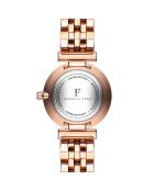Set Montre Femme 2 Bracelets Sophia en Acier, Cuir & Diamant rose doré/marron